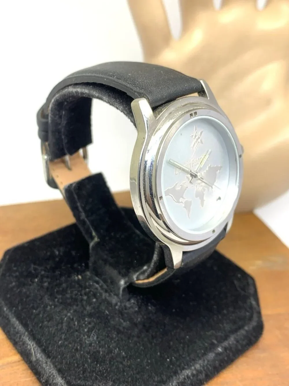 Sweda Up With People Foundation Mens Watch Quartz Silver Dial Black Leather 39mm